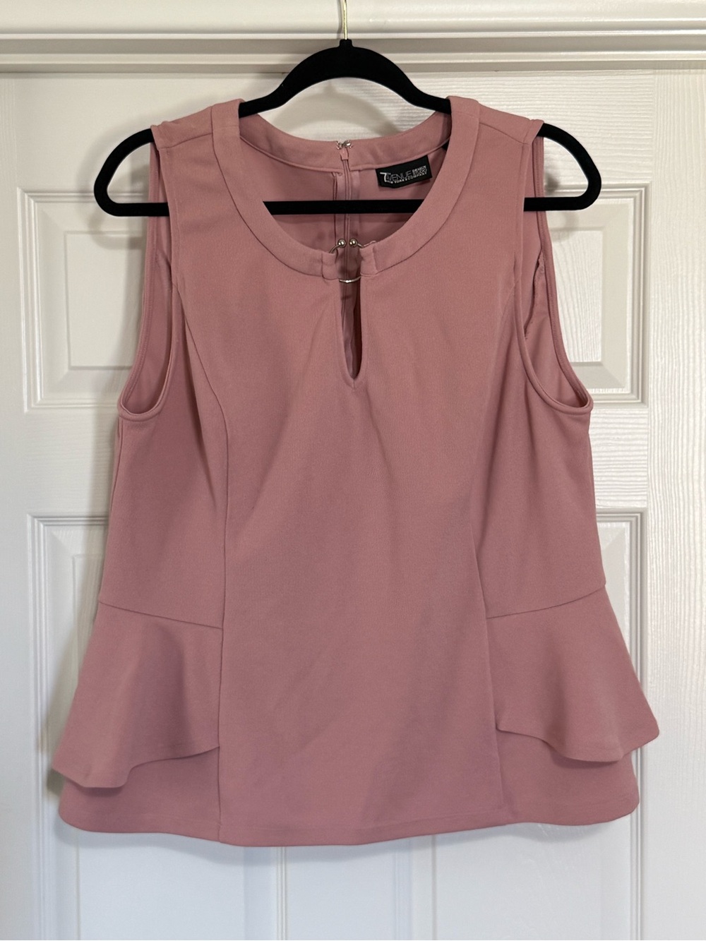 7th Avenue Design Studio New York & CO Pink Peplum Sleeveless Blouse XL
